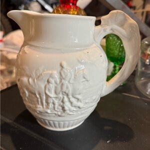 Wedgwood of Etruria And Barlaston England Pitcher Hunt Scene with Dog Handle